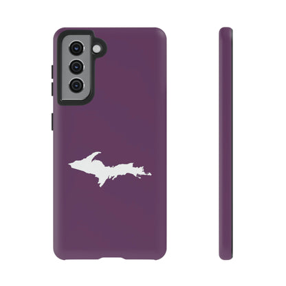 Michigan Upper Peninsula Tough Phone Case (Plum w/ UP Outline) | Samsung & Pixel Android