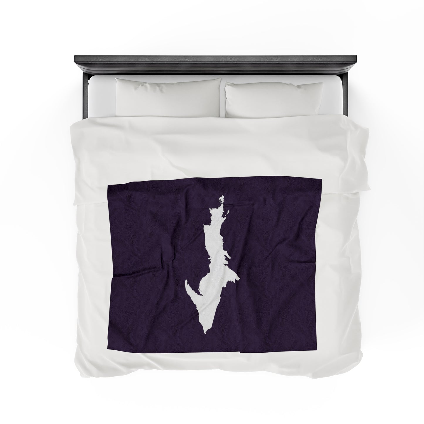 Michigan Upper Peninsula Plush Blanket (w/ UP Outline) | Blackcurrant Color