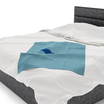 Michigan Upper Peninsula Plush Blanket (w/ Azure UP Outline) | '58 Caddie Blue