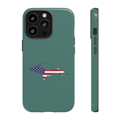 Michigan Upper Peninsula Tough Phone Case (Copper Green w/ UP USA Outline) | Apple iPhone