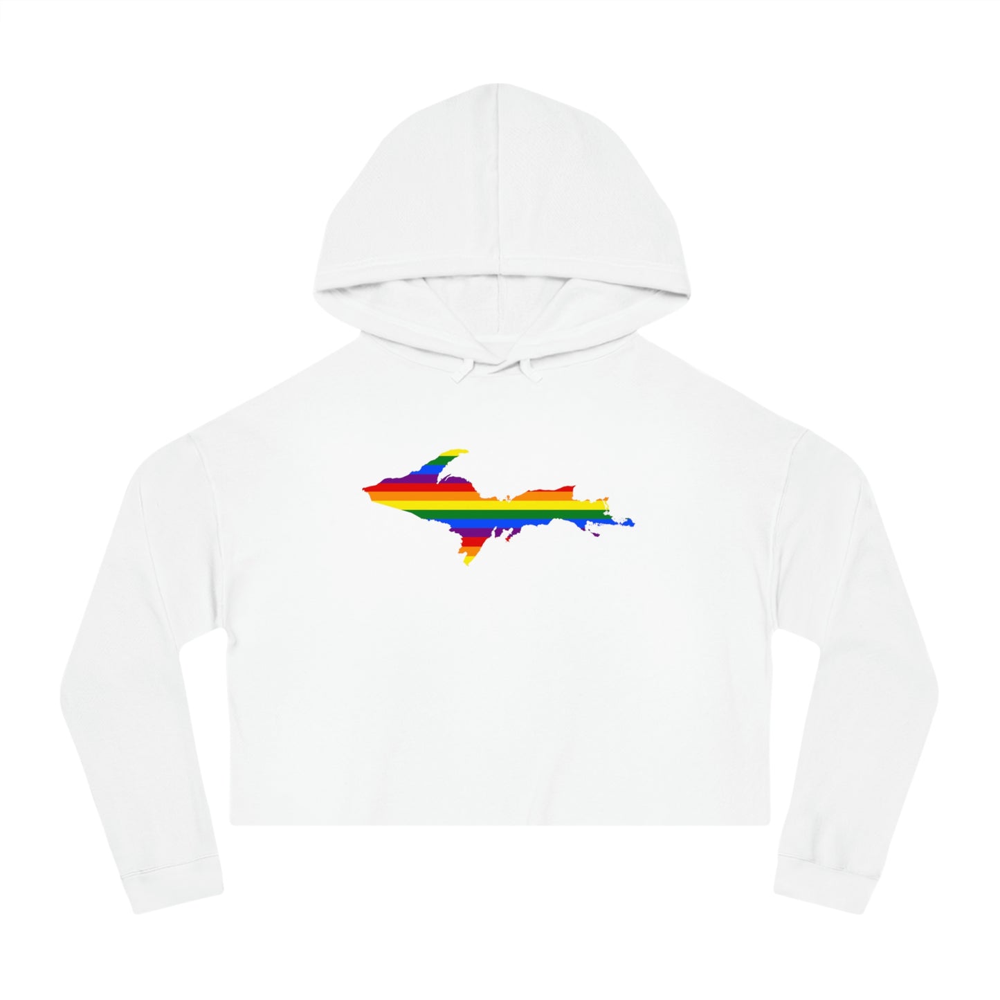 Michigan Upper Peninsula Hoodie (w/ UP Pride Flag Outline) | Lightweight Cropped