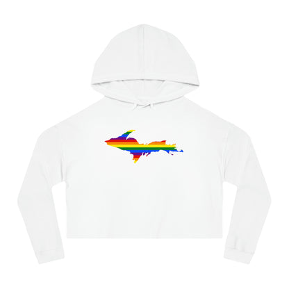 Michigan Upper Peninsula Hoodie (w/ UP Pride Flag Outline) | Lightweight Cropped