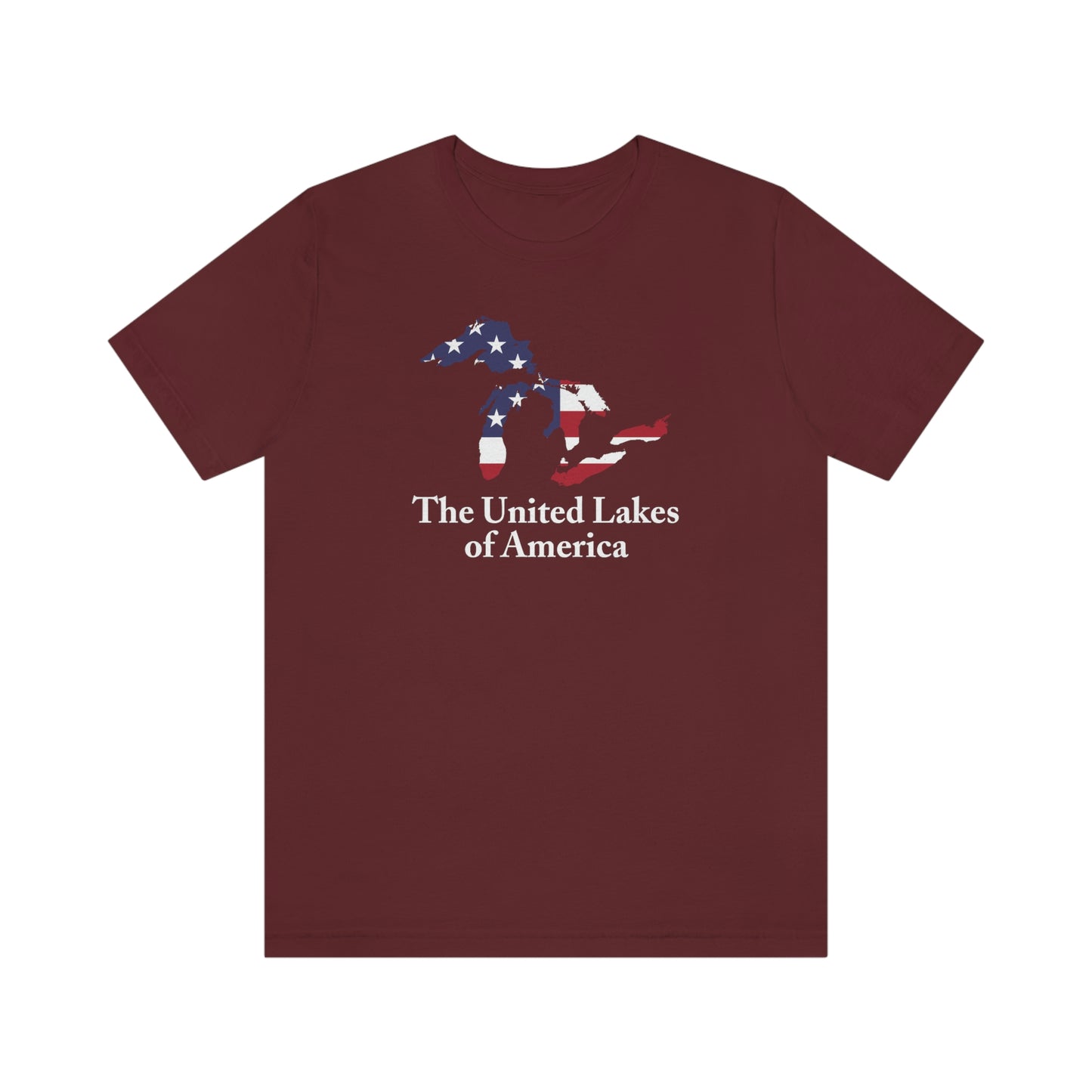 'The United Lakes of America' T-Shirt (w/ Great Lakes USA Flag Outline) | Unisex Standard Fit