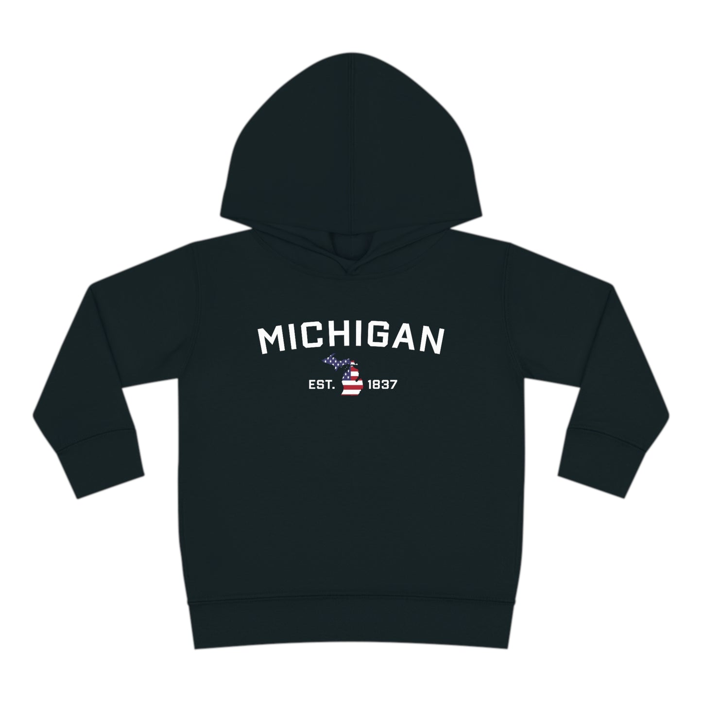 'Michigan EST 1837' Hoodie (With MI USA Flag Outline) | Unisex Toddler