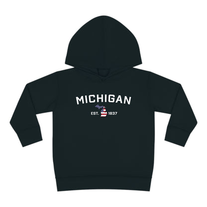 'Michigan EST 1837' Hoodie (With MI USA Flag Outline) | Unisex Toddler