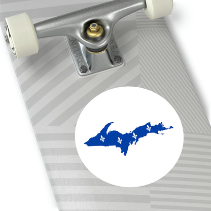 Michigan Upper Peninsula Round Stickers (w/ UP Quebec Flag Outline) | Indoor\Outdoor