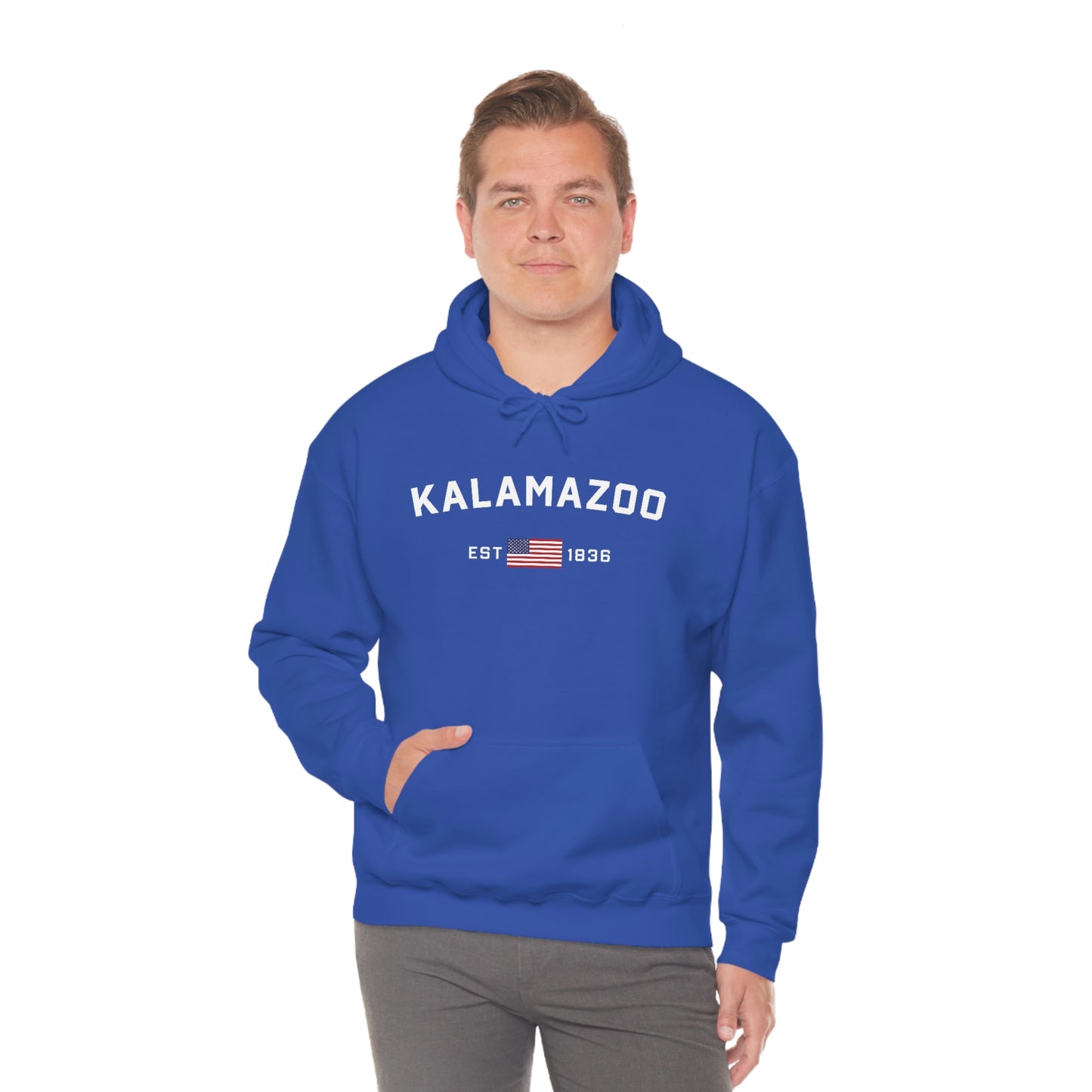 'Kalamazoo EST 1836' (w/USA Flag Outline) | Unisex Standard