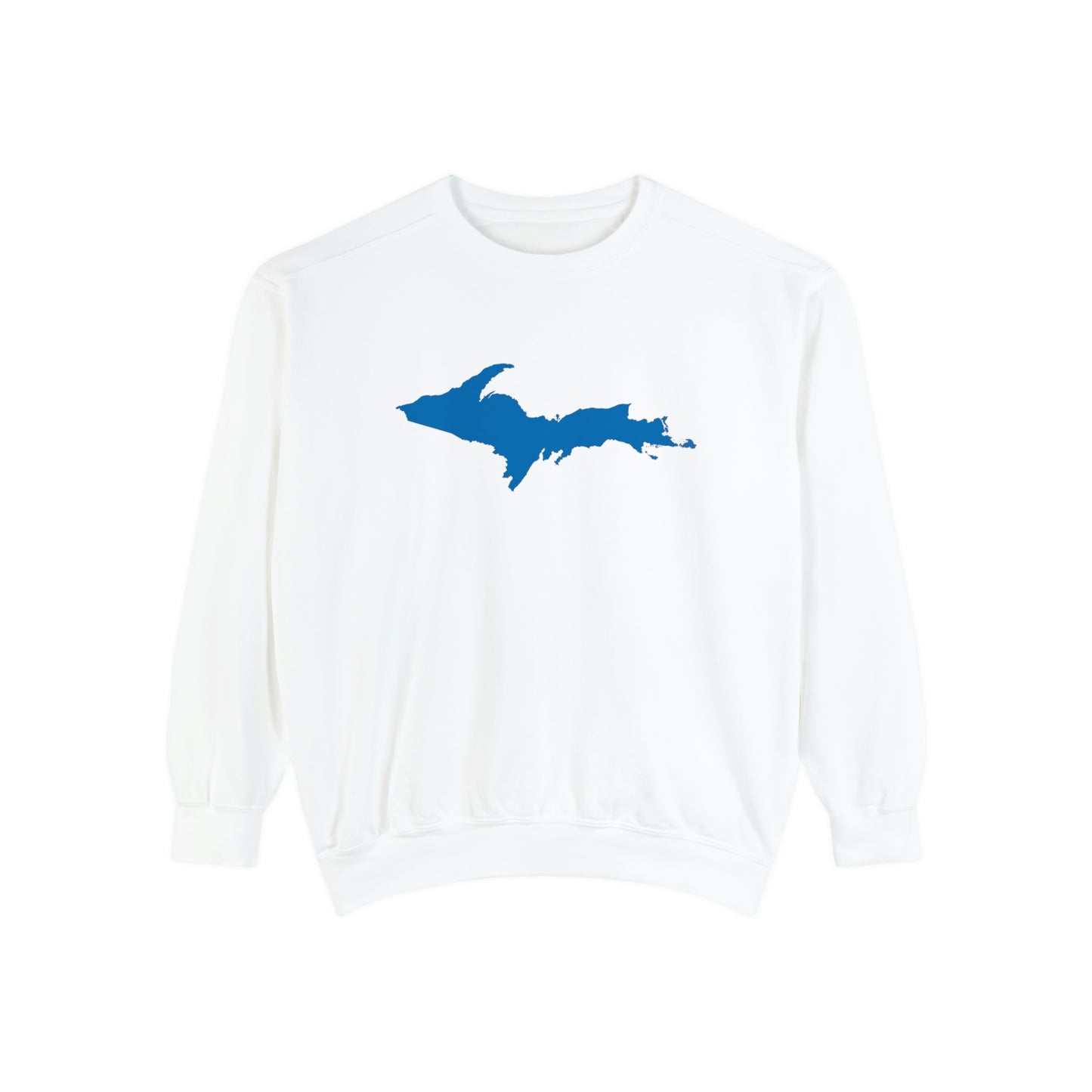 Michigan Upper Peninsula Sweatshirt (w/ Azure UP Outline) | Unisex Garment Dyed