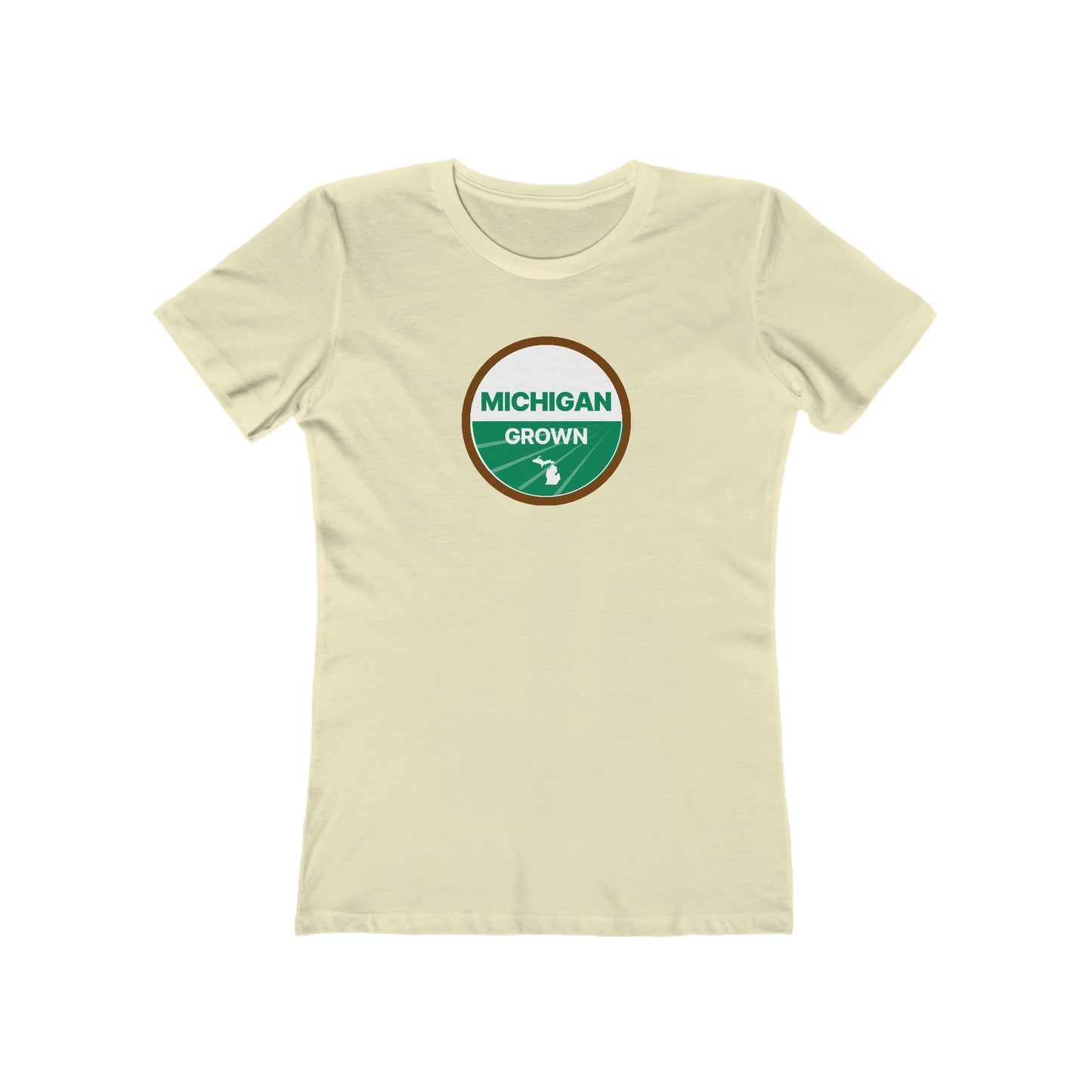 'Michigan Grown' T-Shirt (Agricultural Certification Parody) | Women's Boyfriend Cut