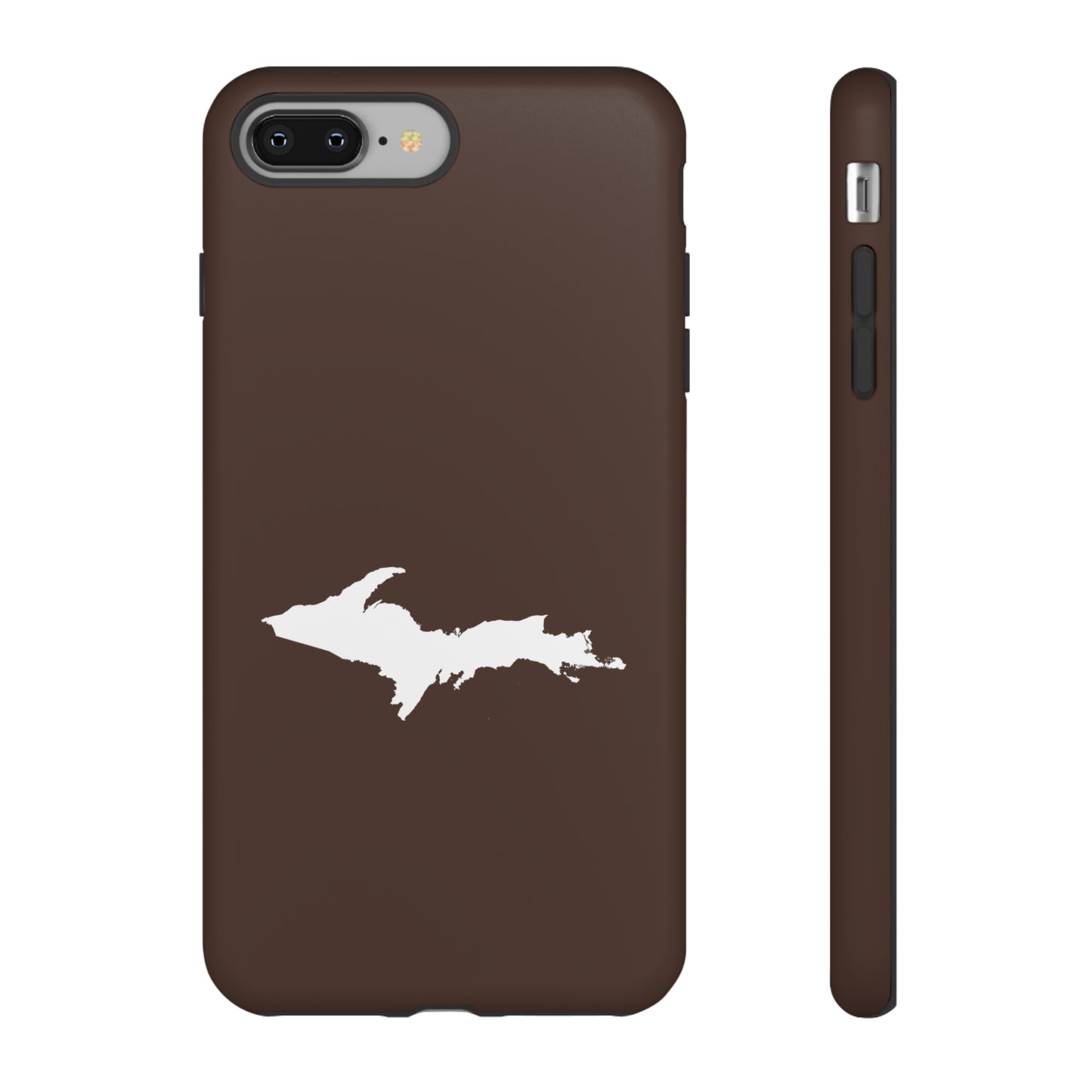 Michigan Upper Peninsula Tough Phone Case (Hickory Color w/ UP Outline) | Apple iPhone