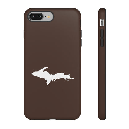 Michigan Upper Peninsula Tough Phone Case (Hickory Color w/ UP Outline) | Apple iPhone