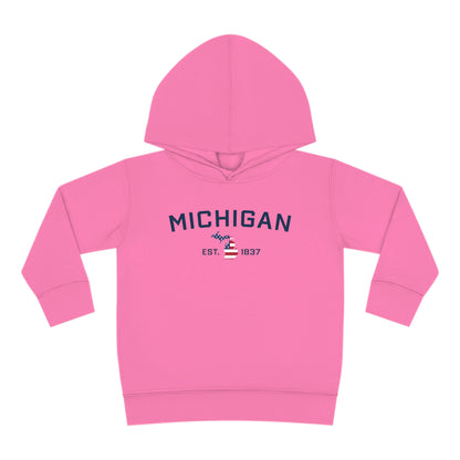 'Michigan EST 1837' Hoodie (With MI USA Flag Outline) | Unisex Toddler