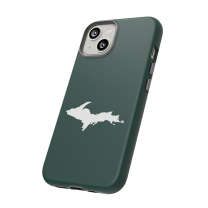 Michigan Upper Peninsula Tough Phone Case (Green w/ UP Outline) | Apple iPhone