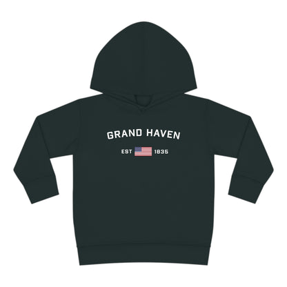 'Grand Haven EST 1835' Hoodie (w/USA Flag Outline) | Unisex Toddler