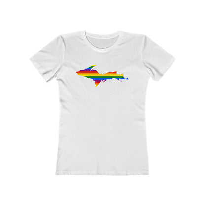 Upper Peninsula T-Shirt (w/ UP Pride Flag Outline) | Women's Boyfriend Cut