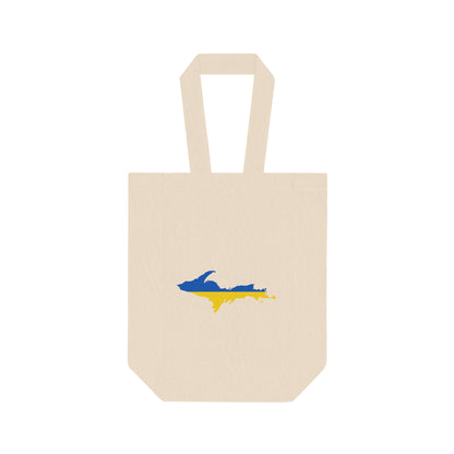 Michigan Upper Peninsula Double Wine Tote Bag (w/ UP Ukraine Flag Outline)