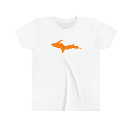 Michigan Upper Peninsula T-Shirt (w/ Orange UP Outline) | Youth Short Sleeve