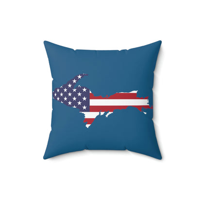 Michigan Upper Peninsula Accent Pillow (w/ UP USA Flag Outline) | Blueberry Color