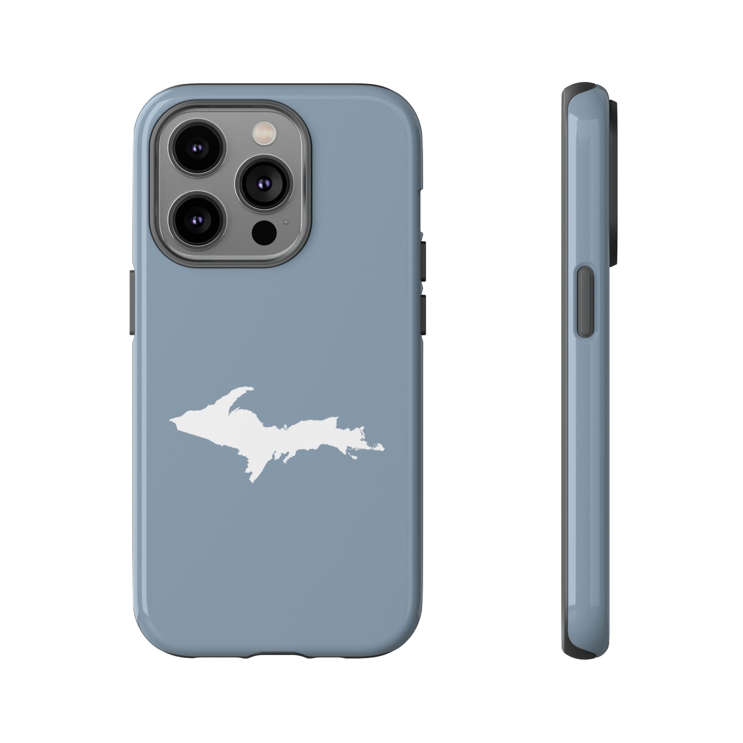 Michigan Upper Peninsula Tough Phone Case (B24 Liberator Grey w/ UP Outline) | Apple iPhone