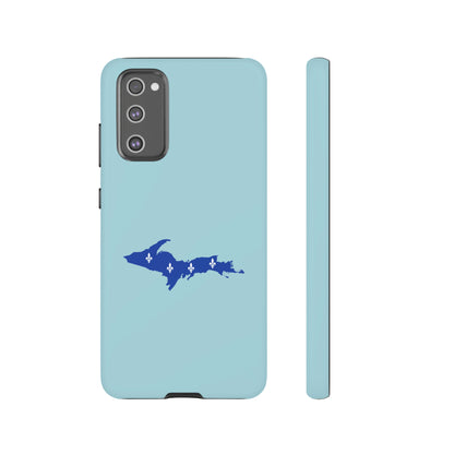 Michigan Upper Peninsula Tough Phone Case ('58 Caddie Blue w/ UP Quebec Flag Outline) | Samsung & Pixel Android