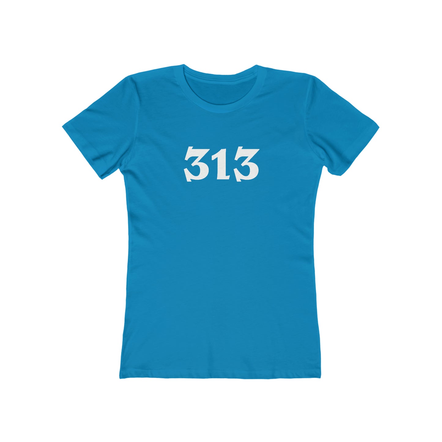 Detroit '313' T-Shirt (Angry Serif Font) | Women's Boyfriend Cut