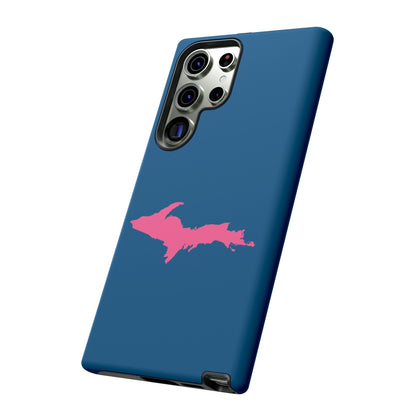 Michigan Upper Peninsula Tough Phone Case (Blueberry w/ Pink UP Outline) | Samsung & Pixel Android