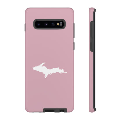 Michigan Upper Peninsula Tough Phone Case (Pink w/ White UP Outline) | Samsung & Pixel Android