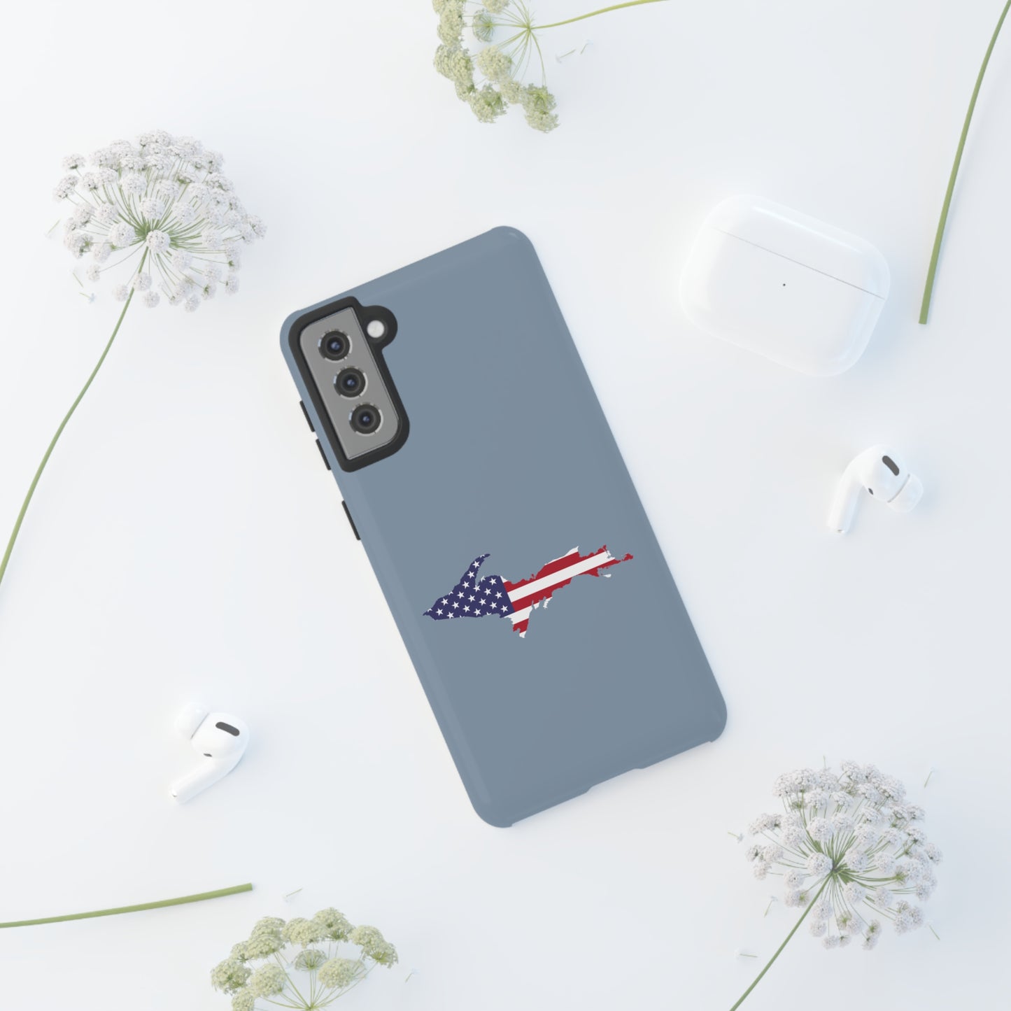 Michigan Upper Peninsula Tough Phone Case (B-24 Liberator w/ UP USA Flag Outline) | Samsung & Pixel Android