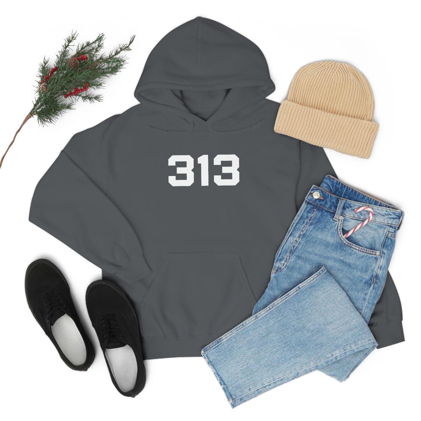 Detroit '313' Hoodie (Athletic Font) | Unisex Standard