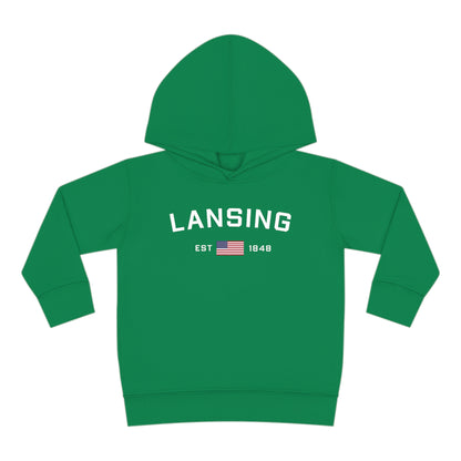 'Lansing EST 1848' Hoodie (w/USA Flag Outline) | Unisex Toddler