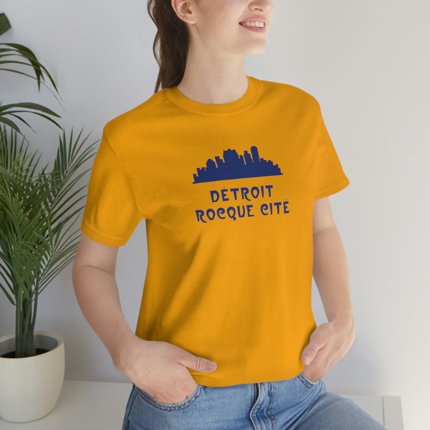 'Détroit Rocque Cité' with Skyline T-Shirt | Unisex Standard Fit