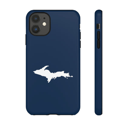 Michigan Upper Peninsula Tough Phone Case (Navy w/ UP Outline) | Apple iPhone