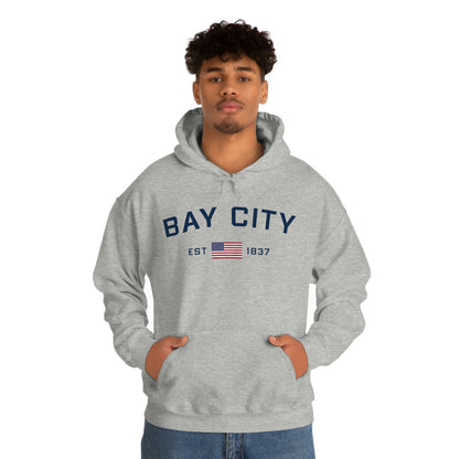 'Bay City EST 1837' Hoodie (w/USA Flag Outline) | Unisex Standard