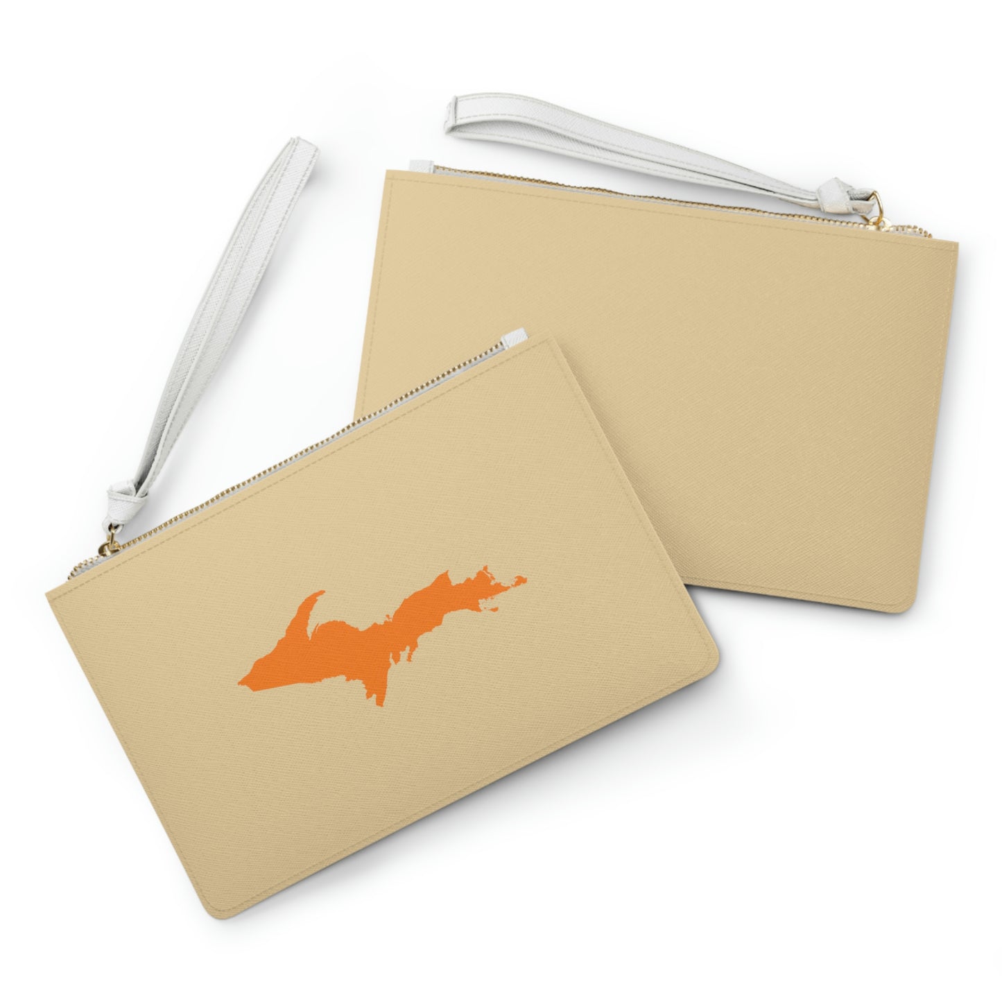 Michigan Upper Peninsula Clutch Bag (Maple Color w/ Orange UP Outline)