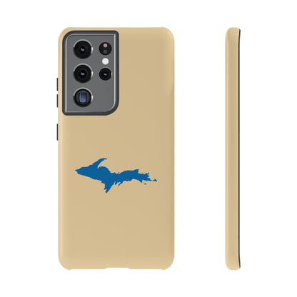 Michigan Upper Peninsula Tough Phone Case (Maple Color w/ Azure UP Outline) | Samsung & Pixel Android