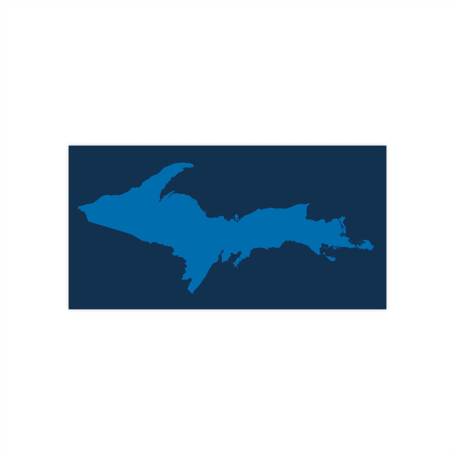 Michigan Upper Peninsula Bumper Sticker (w/ Azure UP Outline) | Navy Background