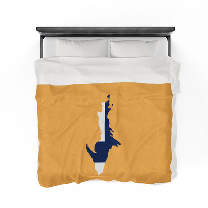 Michigan Upper Peninsula Plush Blanket (w/ UP Finland Flag Outline) | Citrine