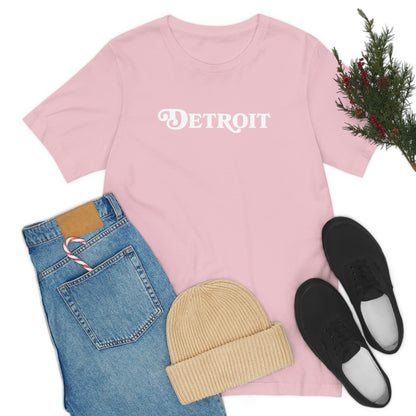 'Detroit' T-Shirt (Sloped Roman Font) | Unisex Standard Fit