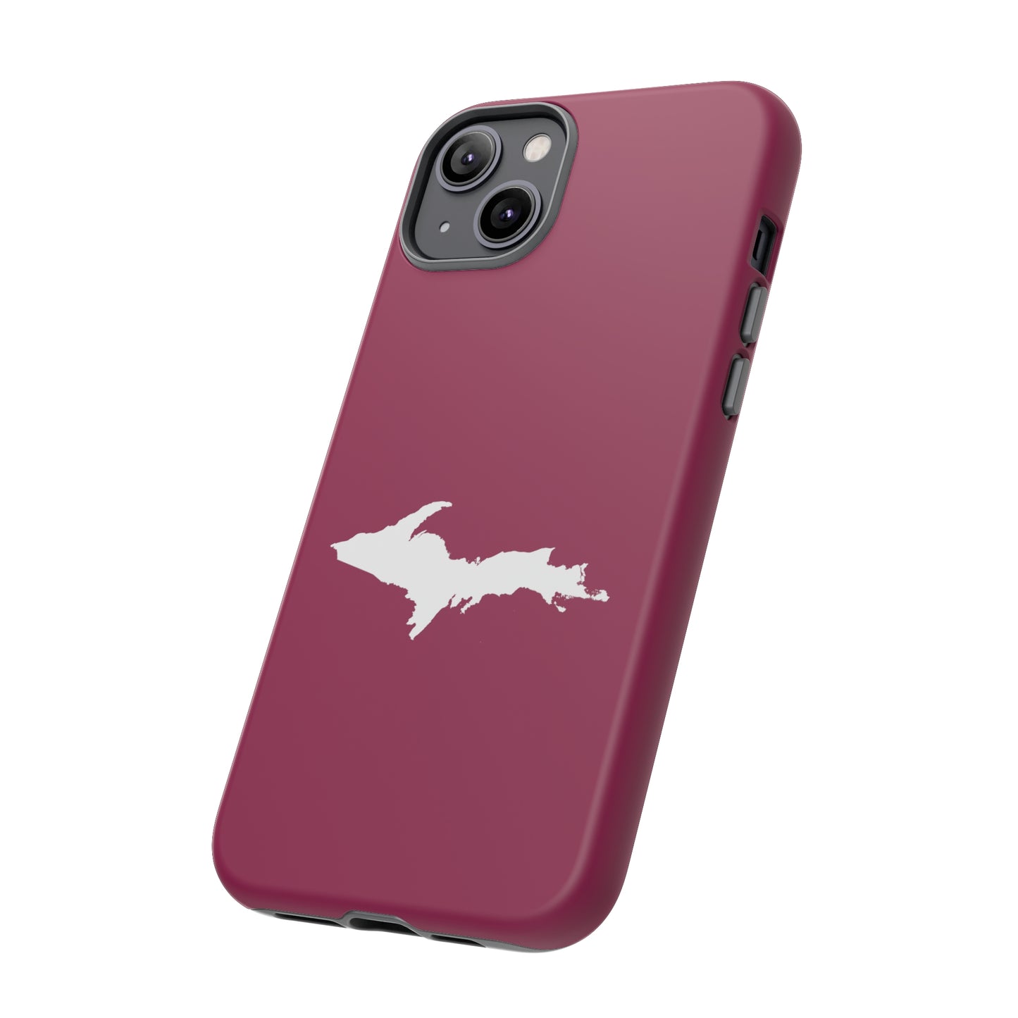 Michigan Upper Peninsula Tough Phone Case (Ruby Red w/ UP Outline) | Apple iPhone