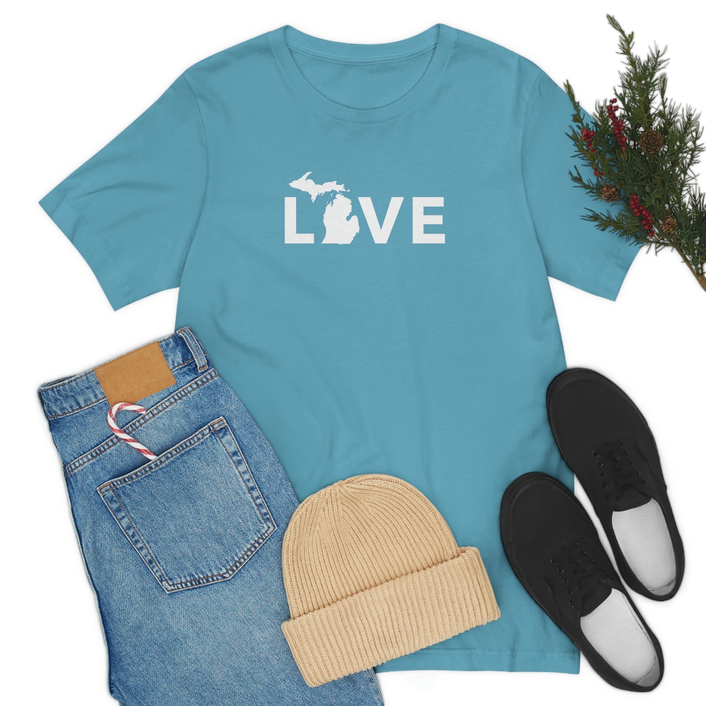 Michigan 'Love' T-Shirt (Geometric Sans Font) | Unisex Standard Fit