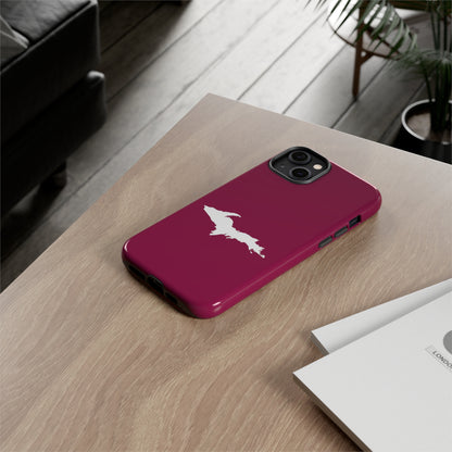 Michigan Upper Peninsula Tough Phone Case (Ruby Red w/ UP Outline) | Apple iPhone