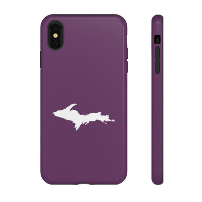 Michigan Upper Peninsula Tough Phone Case (Plum w/ UP Outline) | Apple iPhone