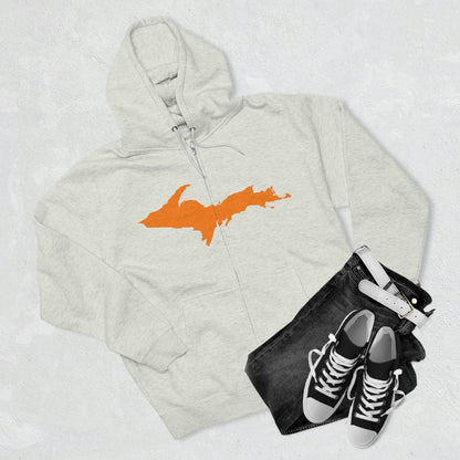 Michigan Upper Peninsula Full-Zip Hoodie (w/ Orange UP Outline)