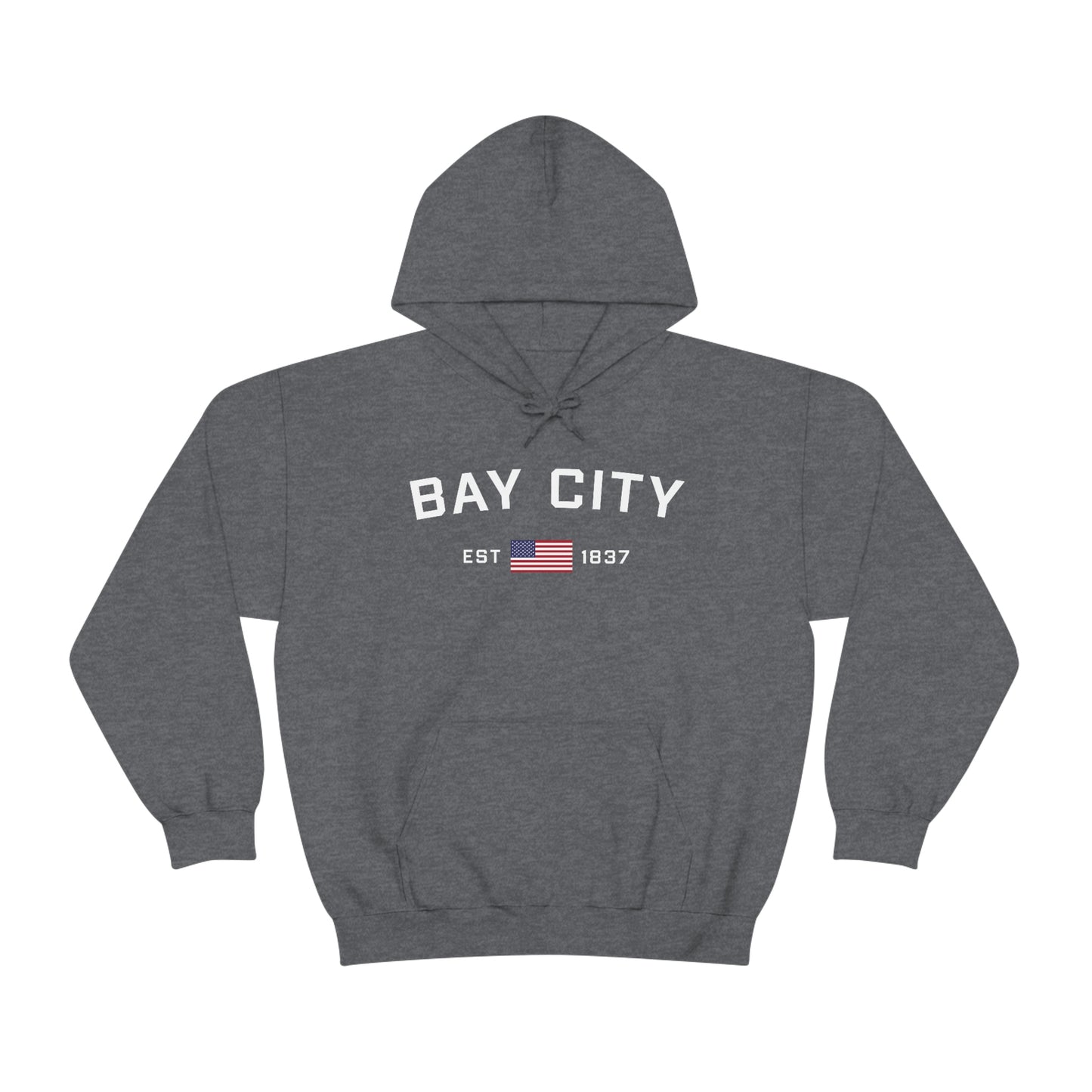 'Bay City EST 1837' Hoodie (w/USA Flag Outline) | Unisex Standard