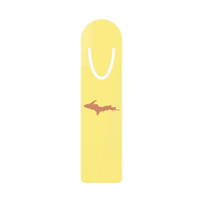 Michigan Upper Peninsula Metal Bookmark (w/ Copper UP Outline) | Yellow Cherry