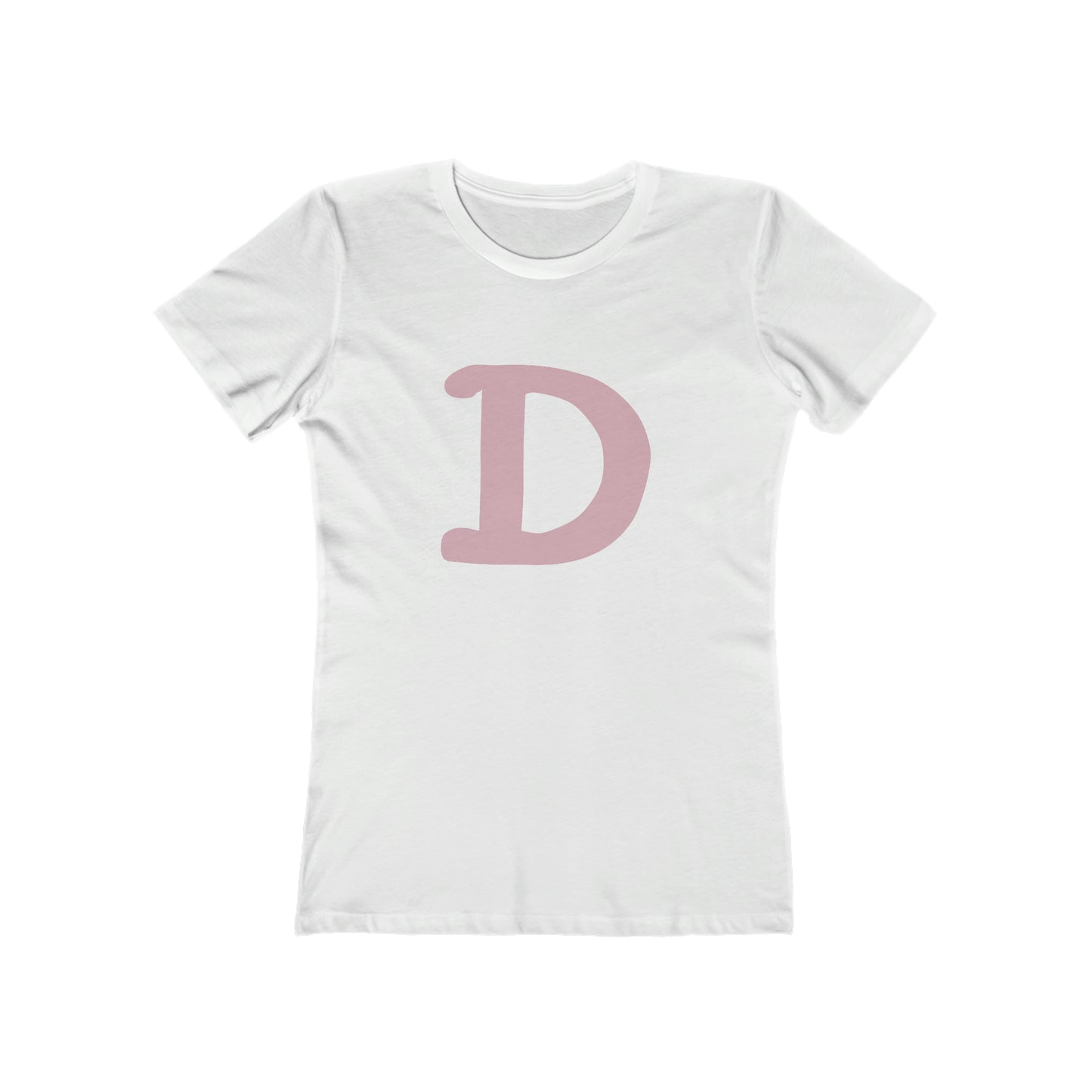 Detroit 'Old French D' T-Shirt (Pink Full Body Outline) | Women's Boyfriend Cut