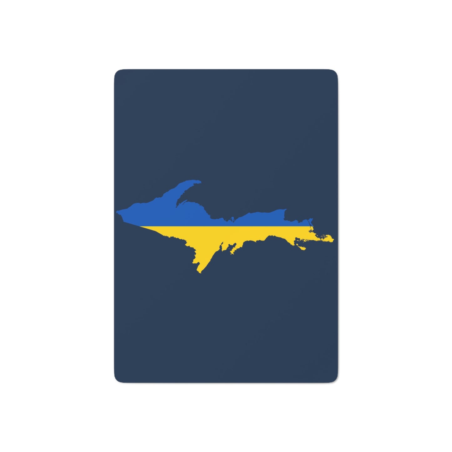 Michigan Upper Peninsula Poker Cards (Navy w/ UP Ukraine Flag Outline)