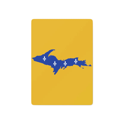 Michigan Upper Peninsula Poker Cards (Gold Color w/ UP Quebec Flag Outline)