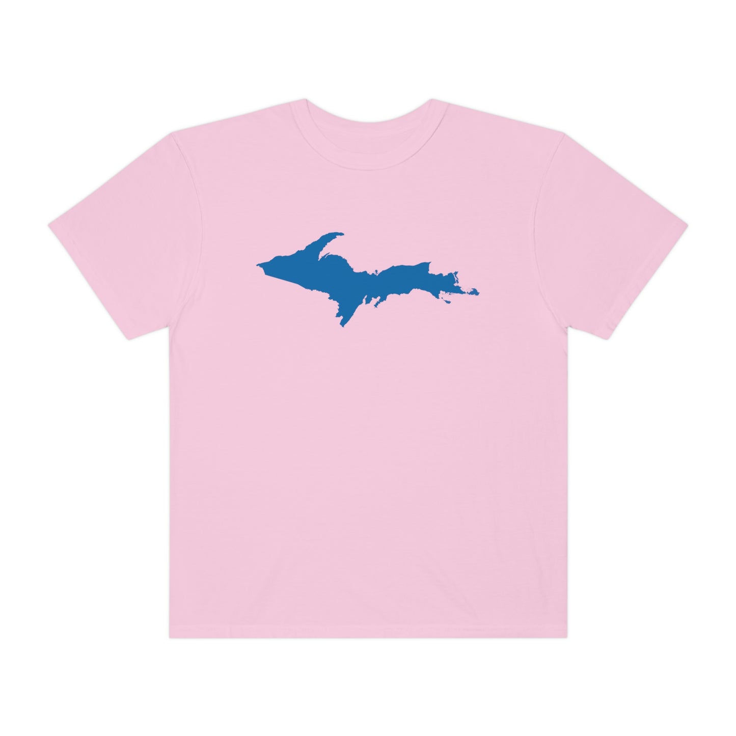 Michigan Upper Peninsula T-Shirt (w/ Azure UP Outline) | Unisex Garment-Dyed