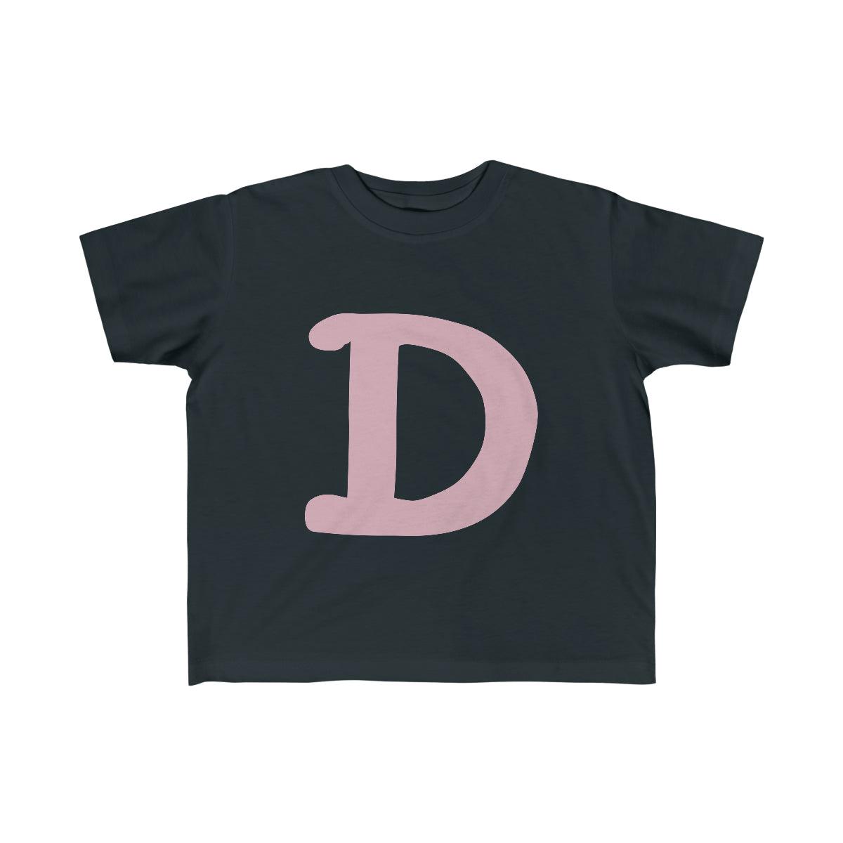 'Old French D' T-Shirt  (Pink Full Body Outline) | Toddler Short Sleeve - Circumspice Michigan